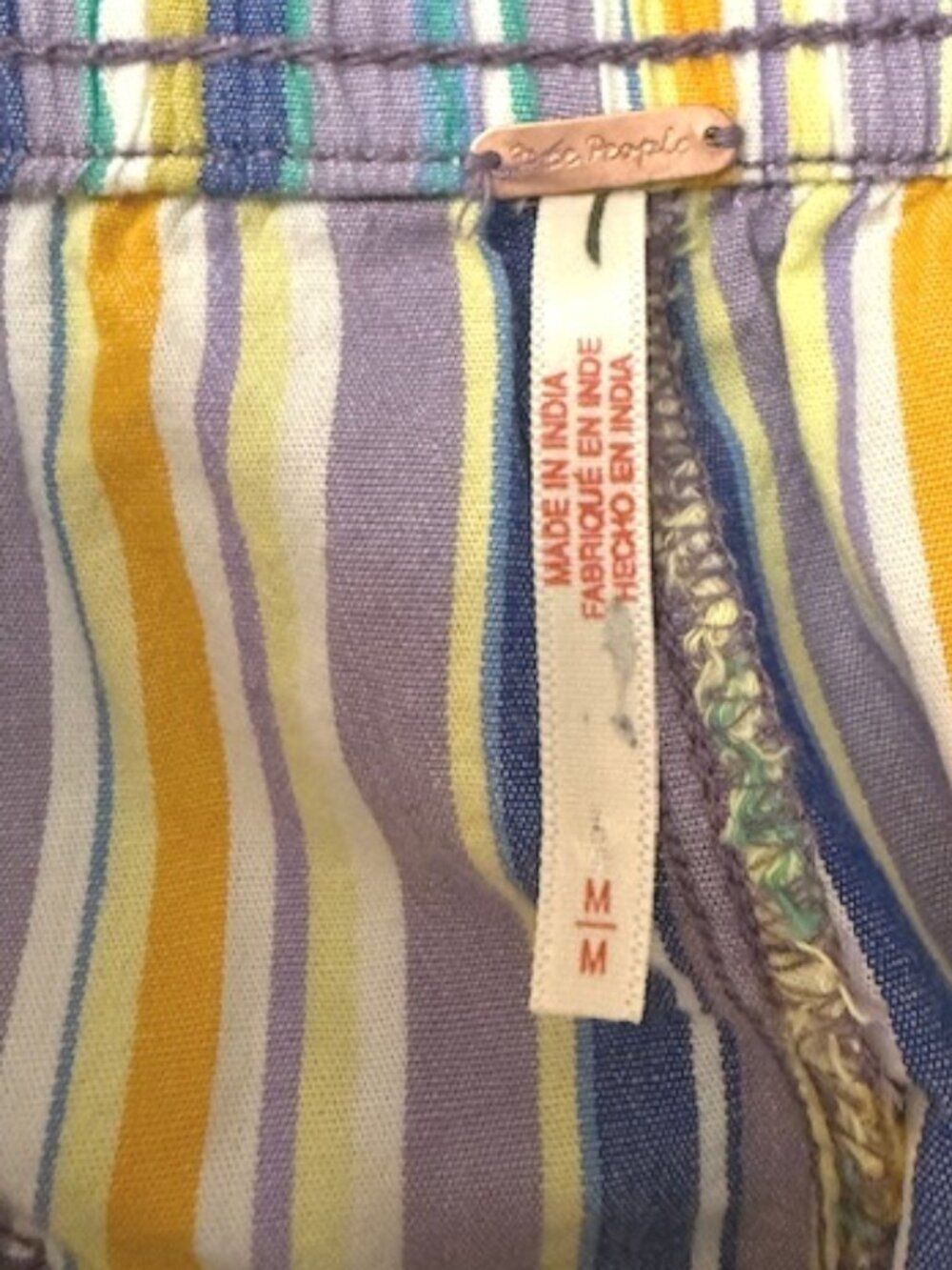 Free People Saylor Poplin Stripe Shorts Coastal Beach Boho Size M NWOT - Picture 4 of 4